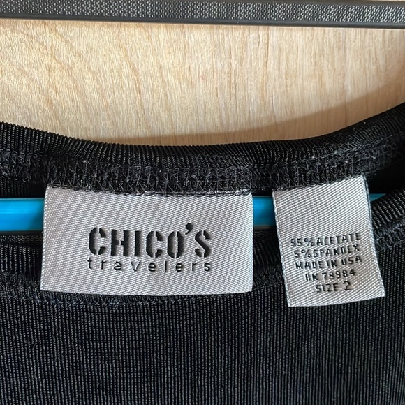 Chico’s Travelers Black Sleeveless Jersey Knit Top Women’s Sz 2 (L) - Picture 3 of 7